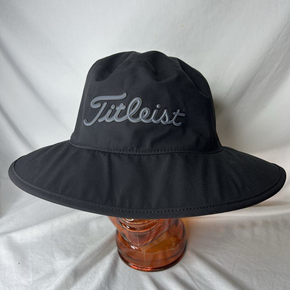 Titleist STADRY Rain Hat Wide Brim Black Golf Waterproof Bucket Cap